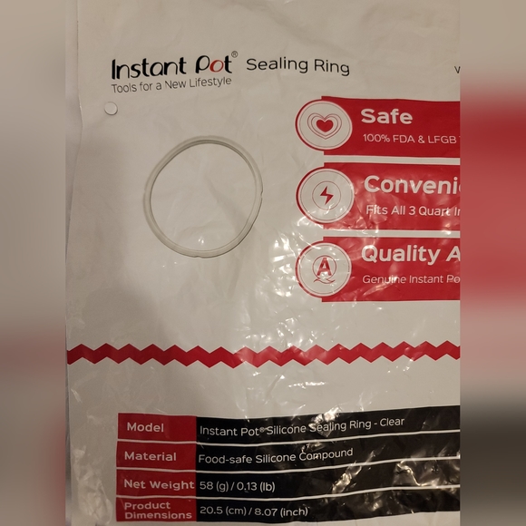 Instant Pot Silicone Sealing Clear ring replacement - Picture 3 of 3